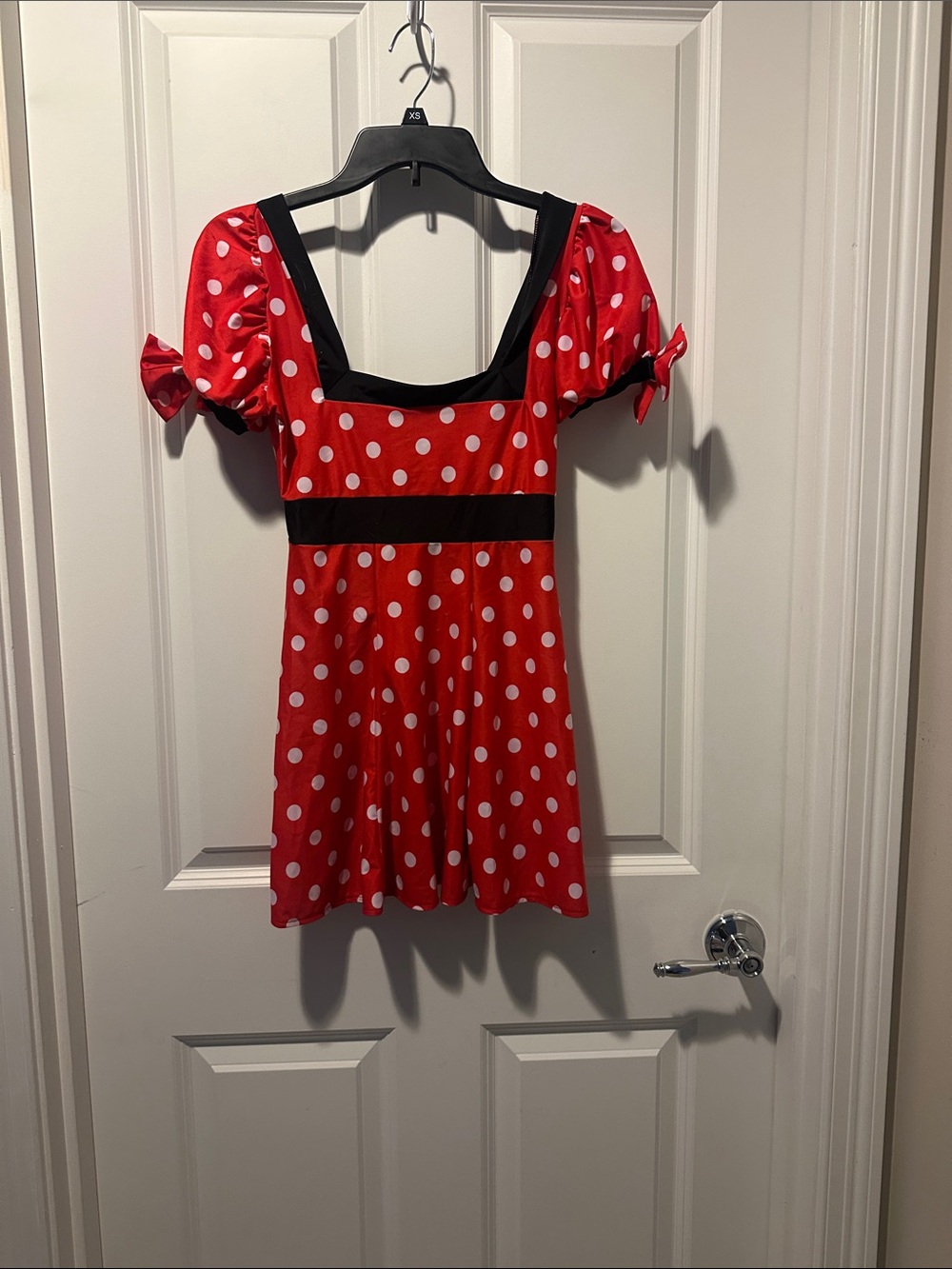 Red Polka Dot Women’s Dress with Black Trim (Minnie Mouse Costume)